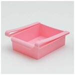 Контейнер для хранения продуктов / Органайзер для холодильника, цвет розовый - изображение