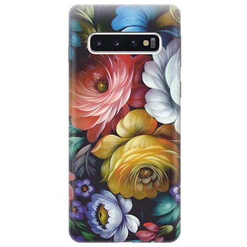 Чехол - накладка ArtColor для Samsung Galaxy S10 с принтом Цветочная роспись чехол накладка artcolor для samsung galaxy m31 с принтом цветочная роспись