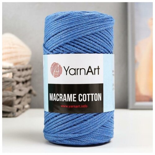 Пряжа Macrame Cotton 15% полиэстер, 85% хлопок 225м/250гр (786 синий)