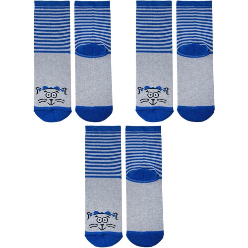 Носки Альтаир 3 пары, размер 16, серый, синий носки альтаир 3 пары размер 16 голубой серый