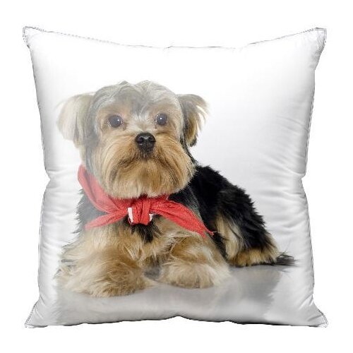 фото Подушка декоративная с фотопечатью, смесовая ткань; терьер; размер 40 х 40 традиция