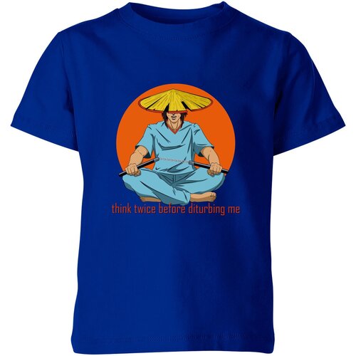 Футболка Us Basic, размер 6, синий мужская футболка не беспокоить боец аниме нунчаки l синий