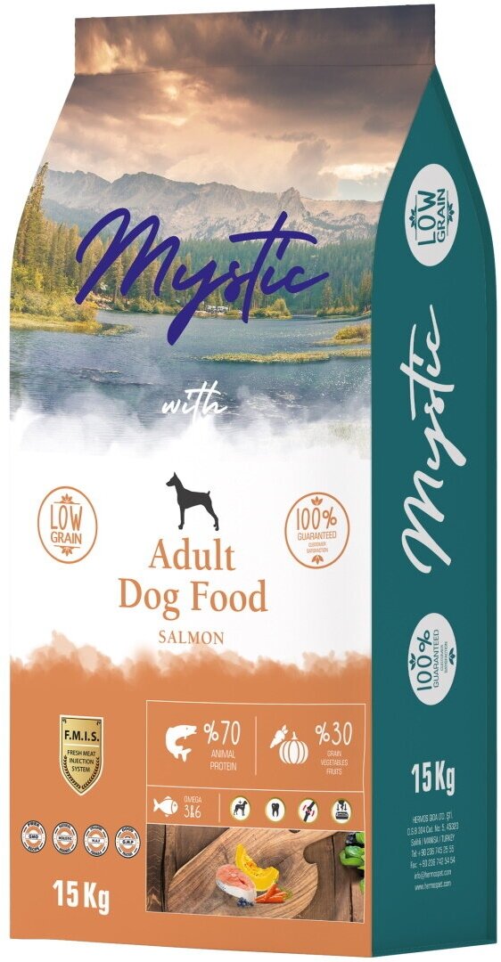 Mystic Adult Dog Food Salmon 15 кг сухой корм для собак с лососем