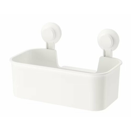 Полка для ванной Икеа Тискен Ikea Tisken, на присосках, белый