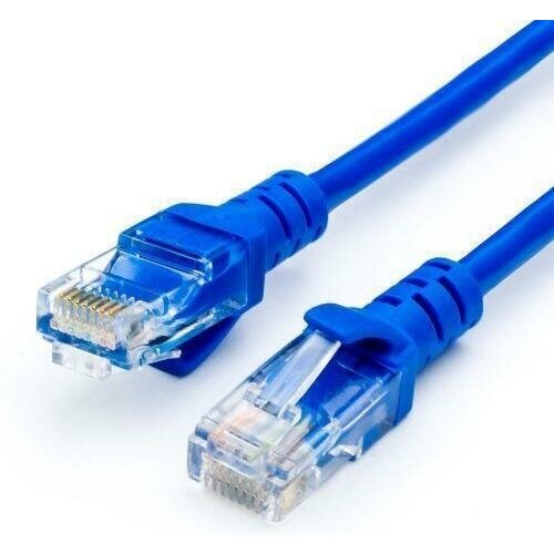 Патч-корд UTP, 7.5 m, литой, RJ45, Cat.5e, Atcom синий ATcom AT9164 патч корд atcom cat5e utp 305m