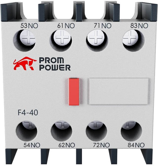 Блок вспомогательных контактов Prompower фронтального монтажа F4-40 для контактора серии JLC1-D, 4НО