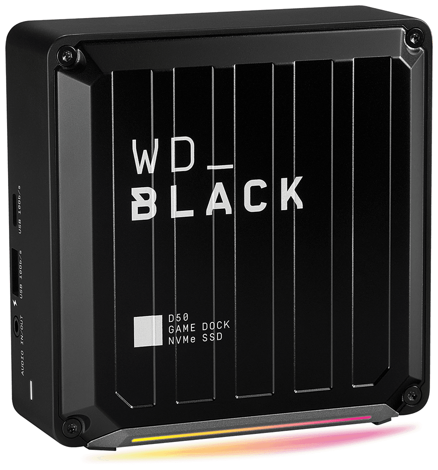 Игровая станция WD_BLACK™ D50 Game Dock NVMeSSD WDBA3U0020BBK-EESN 2TB с подключением через Thunderbolt3