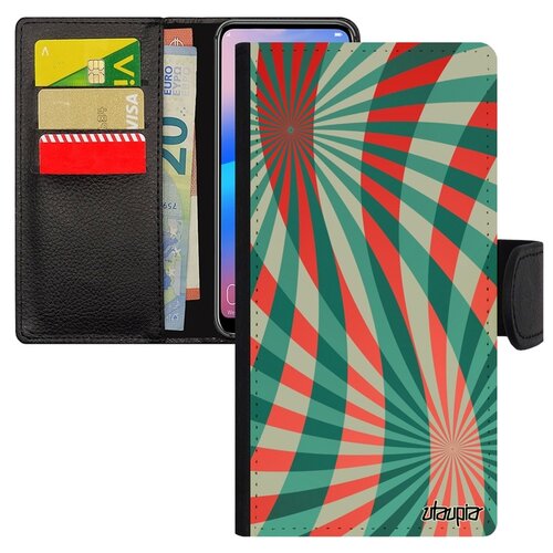 фото Чехол книжка на телефон samsung galaxy a40, "спирали" эффект узор utaupia