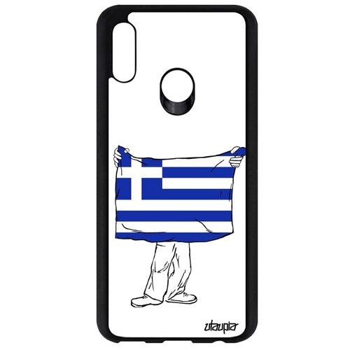 фото Чехол на мобильный huawei p smart 2019, "флаг греции с руками" государственный туризм utaupia