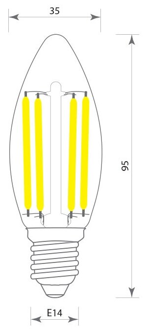 фото Лампа светодиодная GIS-SOLAR F00445, E14, C35