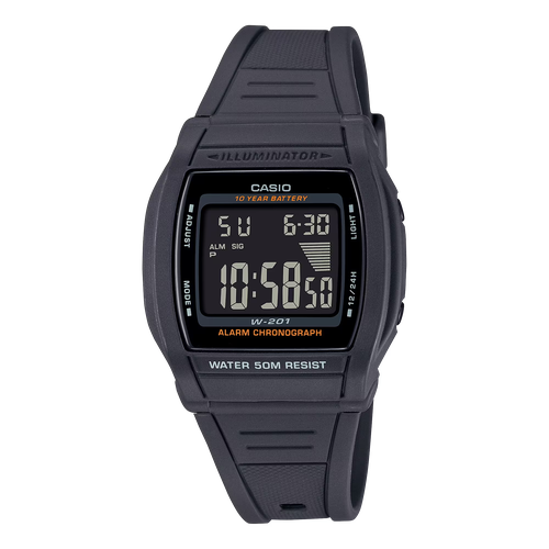 Наручные часы CASIO Collection W-201-1B, черный, серый