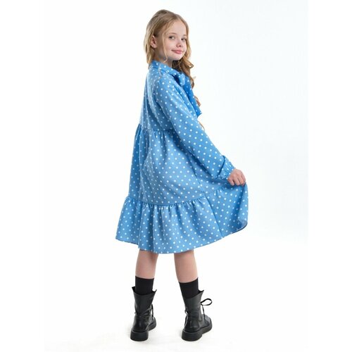 Платье Mini Maxi, размер 128, голубой платье mini maxi хлопок трикотаж в полоску размер 128 мультиколор