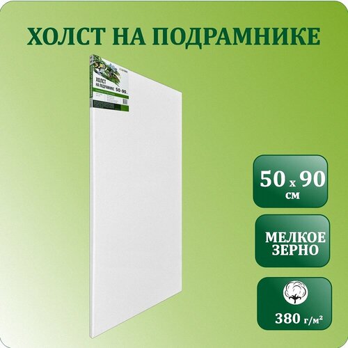 Хлопковый грунтованный холст на подрамнике 50х90 см, Хоббитания, хлопок 380 гр/м2, холст для рисования маслом, акрилом и гуашью