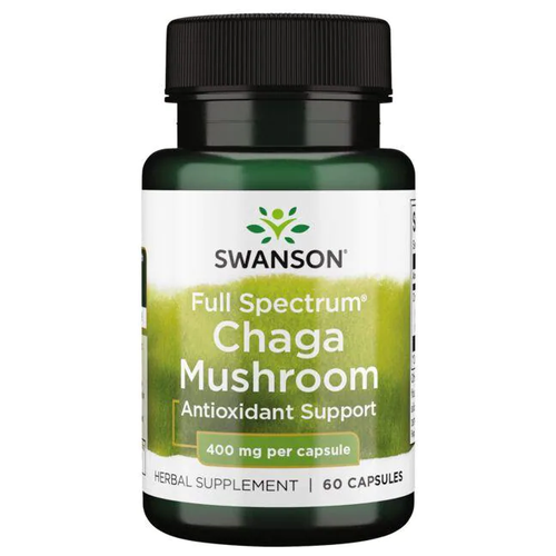 Swanson Full Spectrum Chaga Mushroom (Гриб чага полного спектра) 400 мг 60 капсул