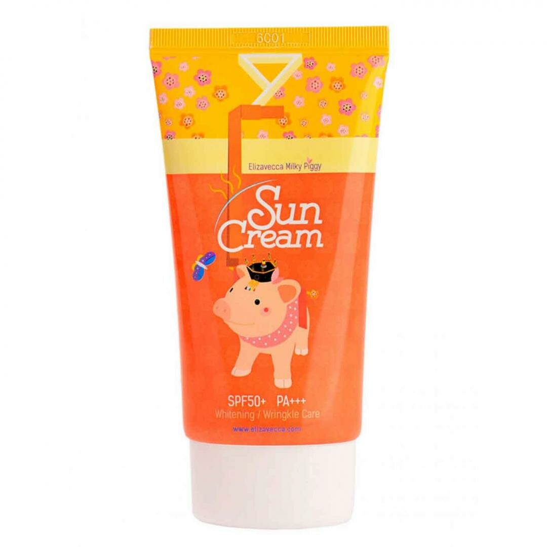 Elizavecca Milky Piggy Sun Cream SPF50+ PA+++ Солнцезащитный крем для лица осветляющий