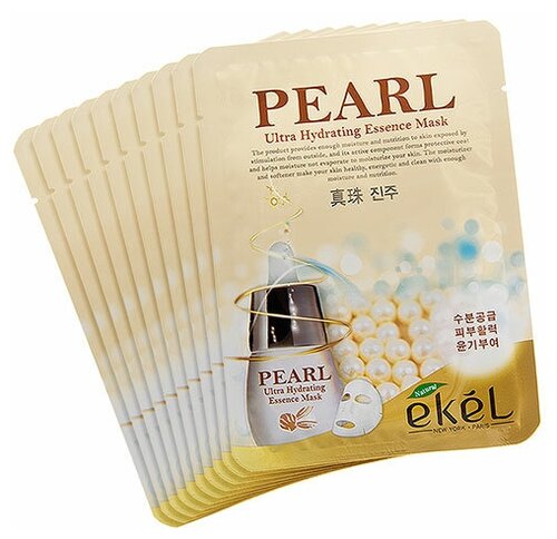 EKEL Тканевая маска для лица с экстрактом жемчуга Pearl Ultra Hydrating Essence Mask 10шт 25 г