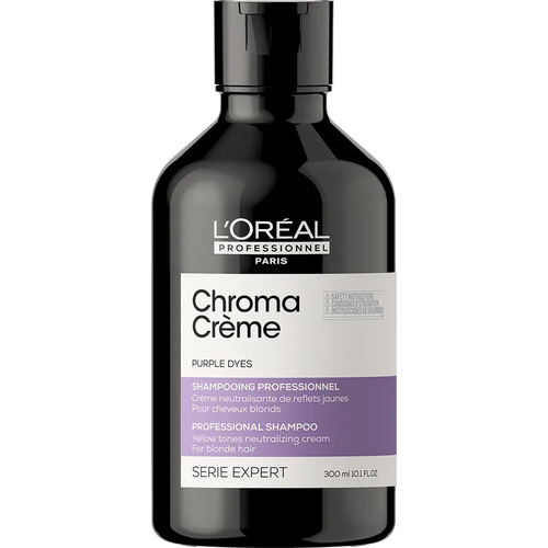 Loreal Chroma Creme Shampoo - Шампунь фиолетовым пигментом, для нейтрализации желтизны очень светлых волос, 300 мл шампунь с фиолетовым пигментом для нейтрализации желтизны светлых волос serie expert chroma creme purple dyes шампунь 500мл