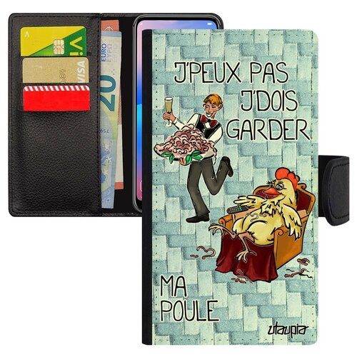 фото Чехол книжка на мобильный iphone 8, "не могу - у меня курица!" шутка юмор utaupia