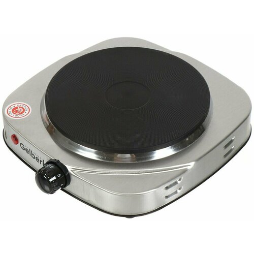 Плита электрическая Gelberk GL-115 1500 Вт 1 конфорка диск нержавеющая сталь механическая переключатель поворотный 365700₽