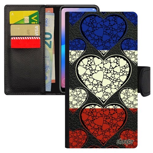 фото Чехол-книжка для смарфона galaxy a40, "флаг франции с сердцем" патриот туризм utaupia