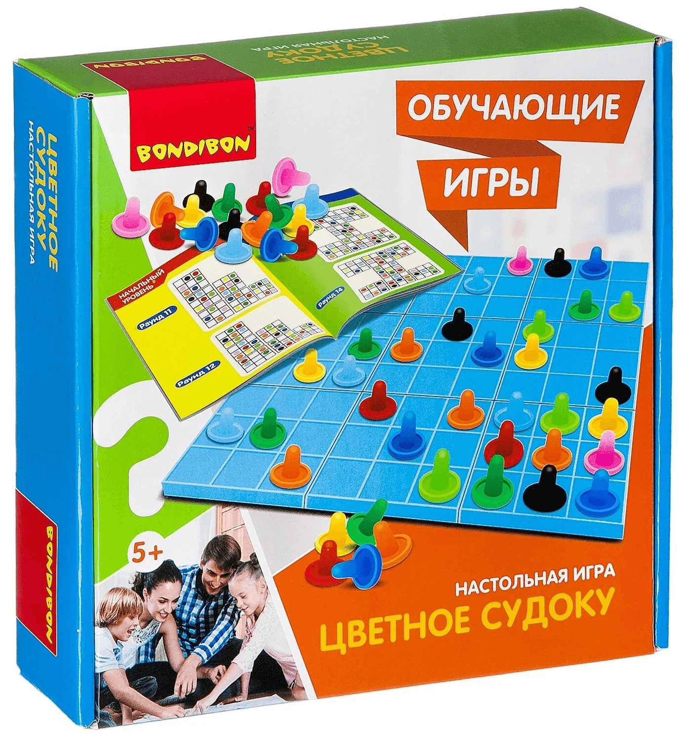 Обучающие игры Bondibon Настольная игра «цветное судоку», BOX 25x7x25 см ВВ2425