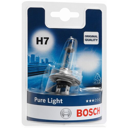 Лампа галогенная BOSCH H7 Pure Light 12V 55W, 1 шт., 1987301012