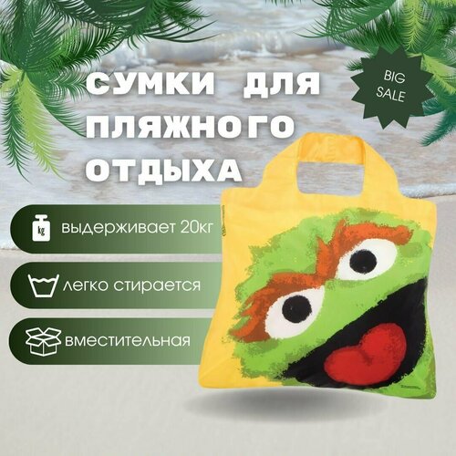 Сумка шоппер Envirosax sesame-street, фактура гладкая, мультиколор