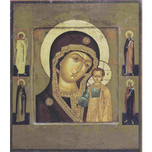 Икона Пресвятой Богородицы Казанская, под старину, 10х13 см икона ручной работы богородицы казанская под старину 9x12 см