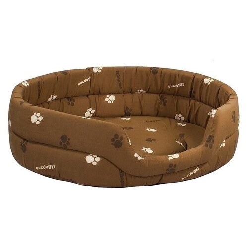 Дарелл овальный стёганый хлопок дизайн поролон лежак для кошек и собак коричневый 64х51х17 см (1 шт)