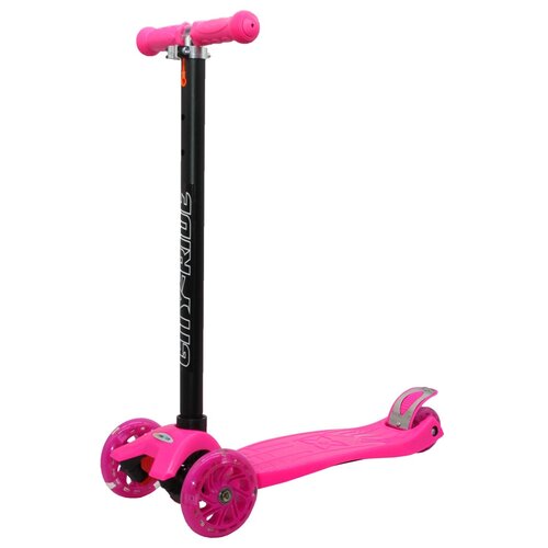 фото Самокат детский трехколесный тм city-ride, дека: pp+нейлон, колеса pu 120/76, руль металлический телескопический, цвет розовый. размеры: 55 х 22 х 86 см