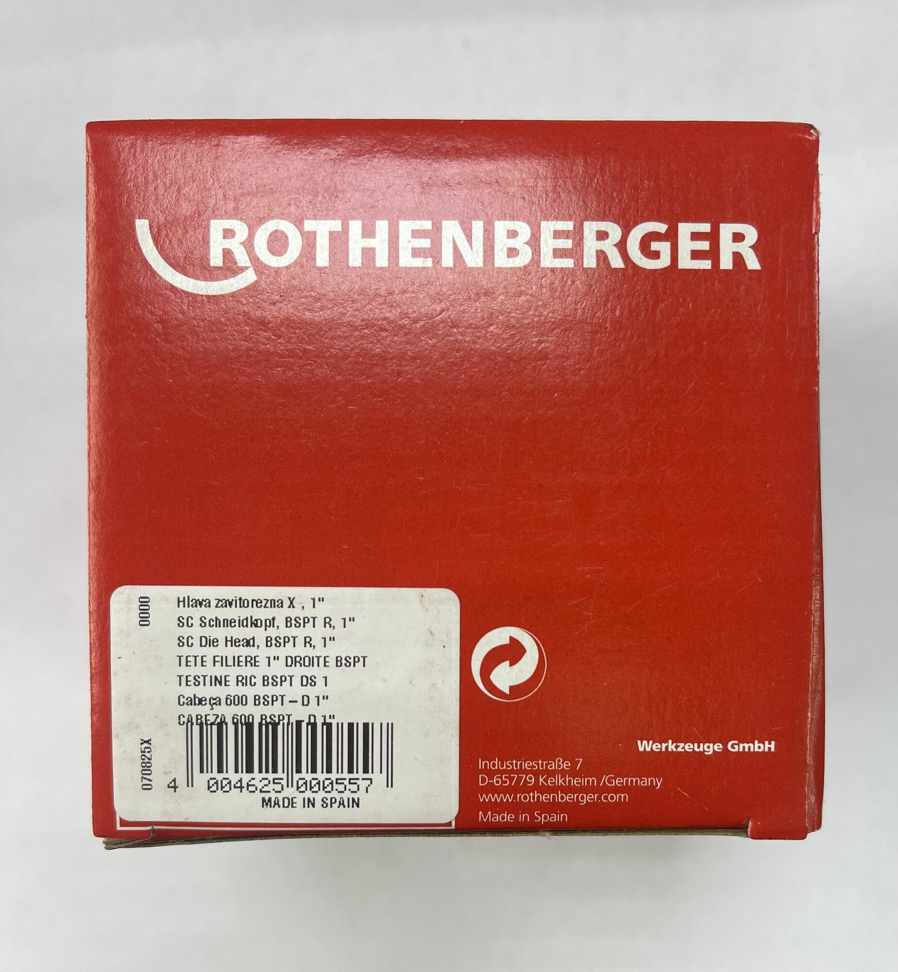 Резьбонарезная головка Rothenberger BSPT R 70825X 1"