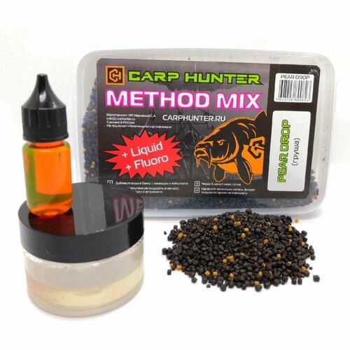 Прикормочная смесь пеллетсов Method mix Pellets + Fluoro + Liquid Pear Drop (груша) CARPHUNTER