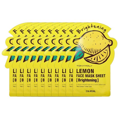 TONYMOLY Тканевая маска для лица с экстрактом лимона I'm LEMON Mask Sheet Brightening 10шт