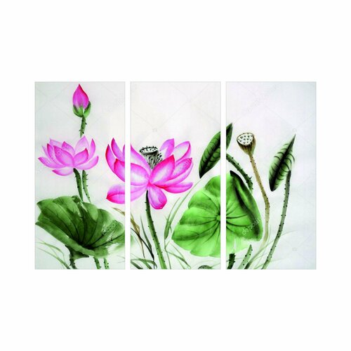 Модульная картина Розовые цветы Размер90х60см 28х6028х6028х60 2220₽