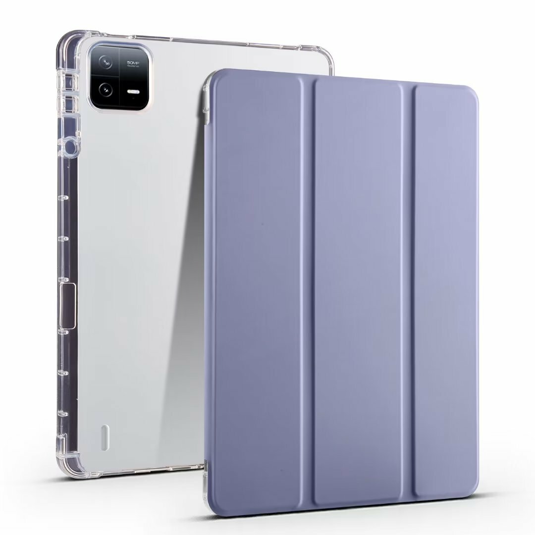Чехол для планшета Xiaomi Mi Pad 6 / Mi Pad 6 Pro (11 дюймов), держатель для стилуса, из мягкого силикона (дымчато-фиолетовый)