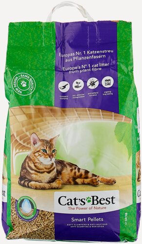 Изображение товара Наполнитель древесный комкующийся Cat's Best Smart Pellets 20 л / 10 кг