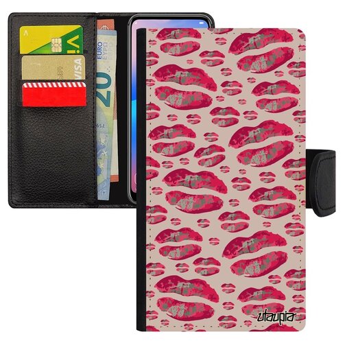 фото Чехол-книжка на мобильный iphone 7 plus, "губы" поцелуй бомонд utaupia