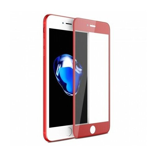 Красное защитное 3D стекло для iPhone 7 Plus