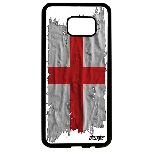 фото Чехол для смартфона galaxy s7 edge, "флаг англии на ткани" страна utaupia
