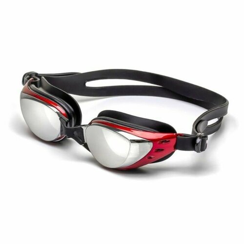 Очки для плавания (бассейна) Atemi B1000M, зеркальные, силикон, цвет серый/красный