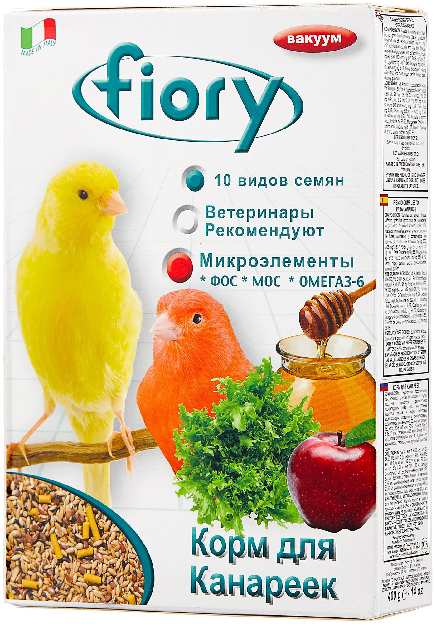 Fiory корм Canarini для канареек, 400 г