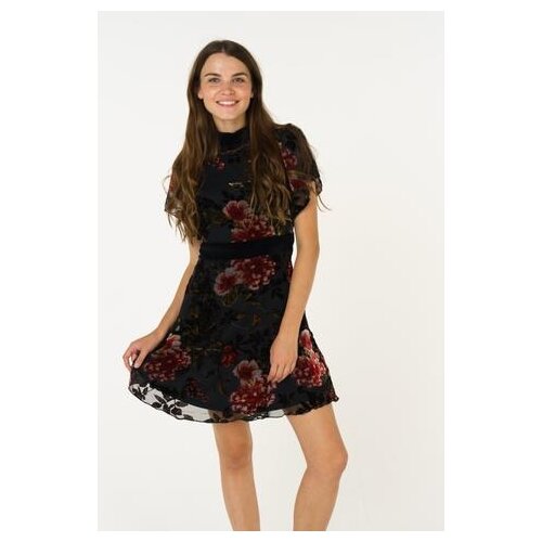 фото Платье zarina 8329016521053 женское цвет черный цветы р-р 44