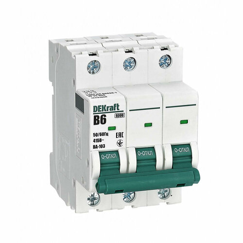 Выключатель автоматический 3Р 6А х-ка B ВА-103 6кА, SCHNEIDER ELECTRIC 12237DEK (1 шт.)