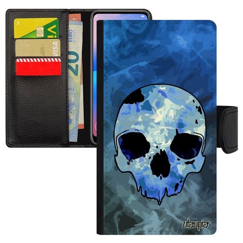 фото Чехол-книжка на мобильный apple iphone 8 plus, "череп" скелет хэллоуин utaupia