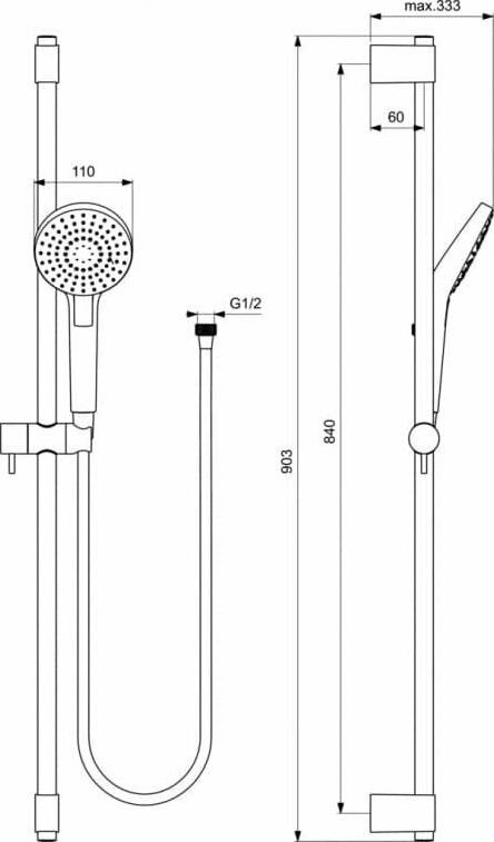 Душевой гарнитур Ideal Standard Ideal Evo B2237AA, хром