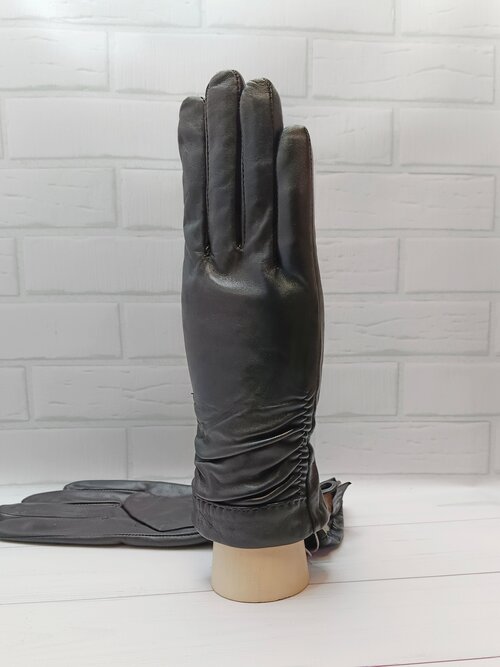 Перчатки Elma, демисезон/зима, натуральная кожа, размер 7.5, черный
