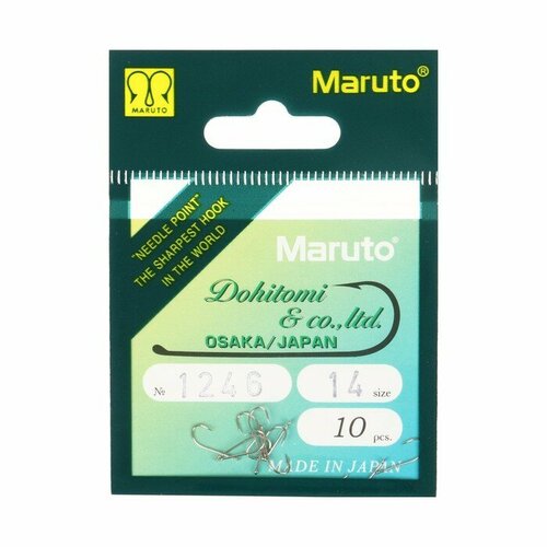 maruto крючок универсальный maruto 1210 br размер 1 кол во в упак 10 MARUTO Крючок MARUTO 1246 Ni (Размер # 14; Кол-во в упак. 10)