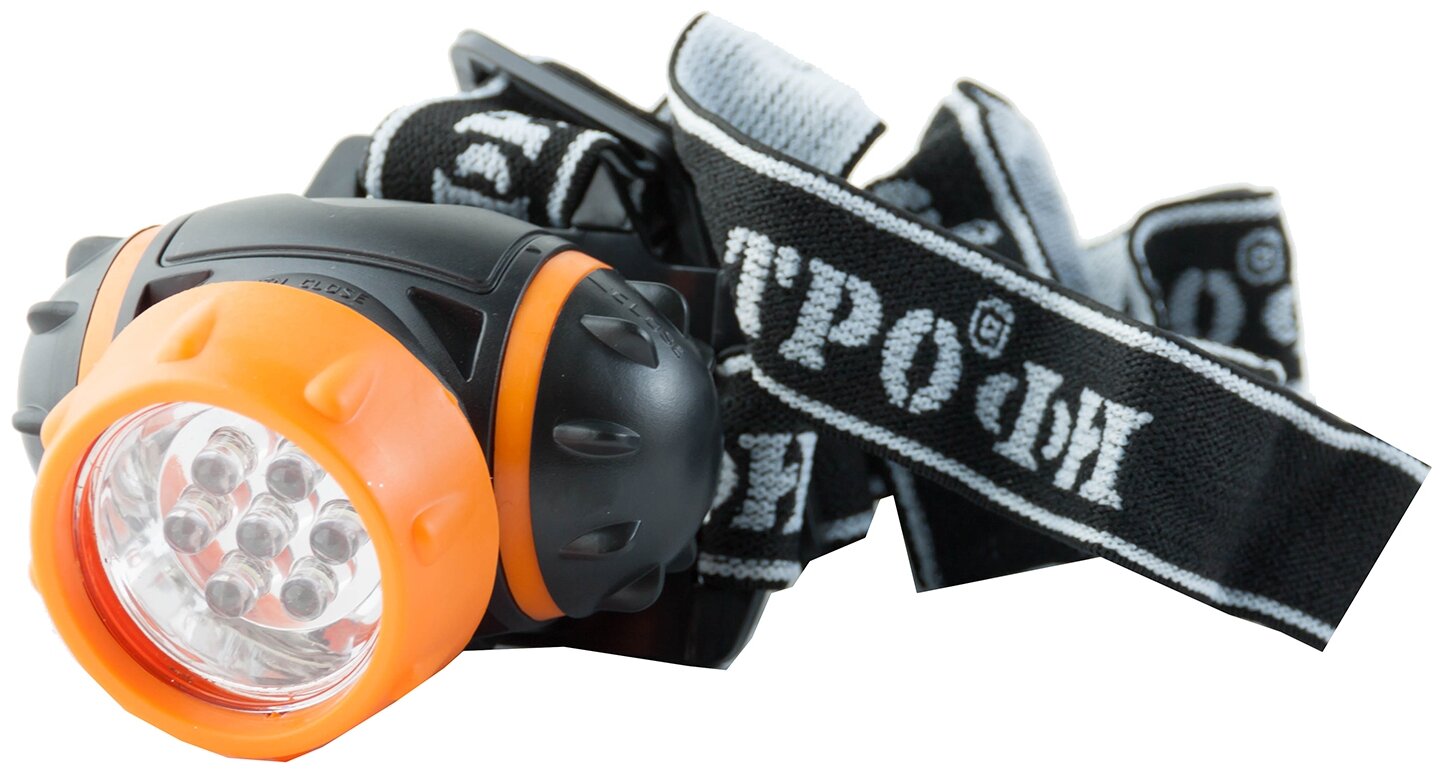 Налобный фонарь ТРОФИ GB-302, черный / оранжевый [б0036617] - фото №1