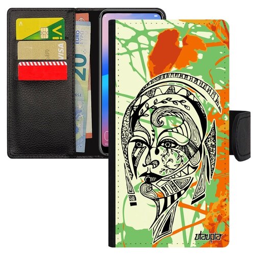 фото Чехол-книжка на мобильный samsung galaxy s7 edge, "портрет женщины" fleur трибал utaupia