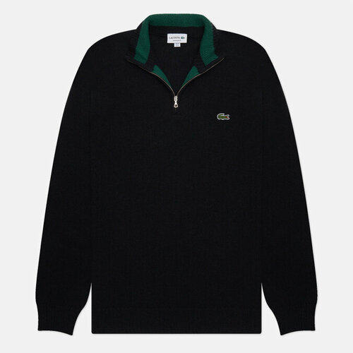 Свитер LACOSTE, шерсть, силуэт прямой, размер S, черный